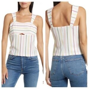 Walter Baker Cut Out Elodie Striped Tank Top sz S